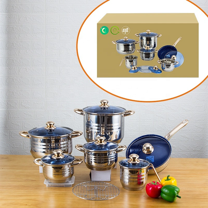 Hot sale 13pcs surgical stainless steel induction kitchen cookware set cooking pot