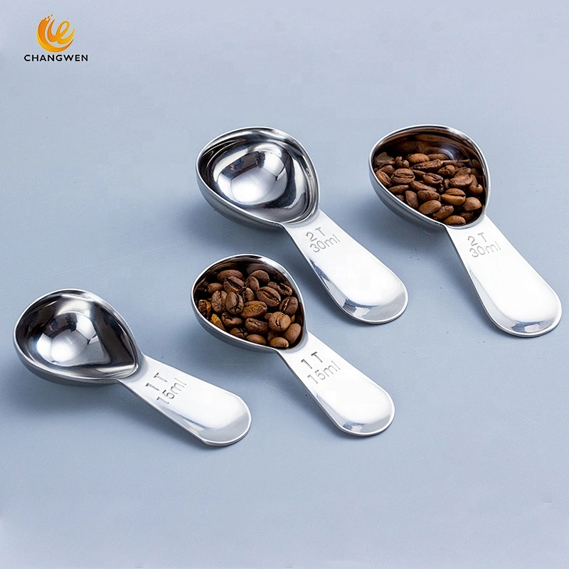 High Quality Exquisite 1&2 Tbsp 304 Stainless steel Honey Spoon Coffee Measuring Spoon