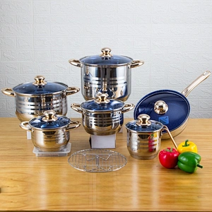 Hot sale 13pcs surgical stainless steel induction kitchen cookware set cooking pot