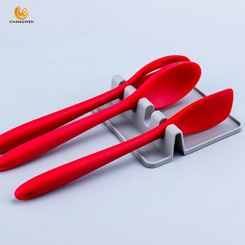 Wholesale Non-Stick Food Grade Silicone Soup Spoon Stand Kitchen Utensil Holder