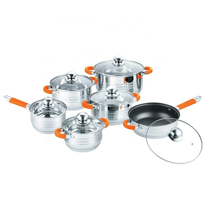12 piece high quality Saucepan stainless steel cookware sets nonstick cook ware