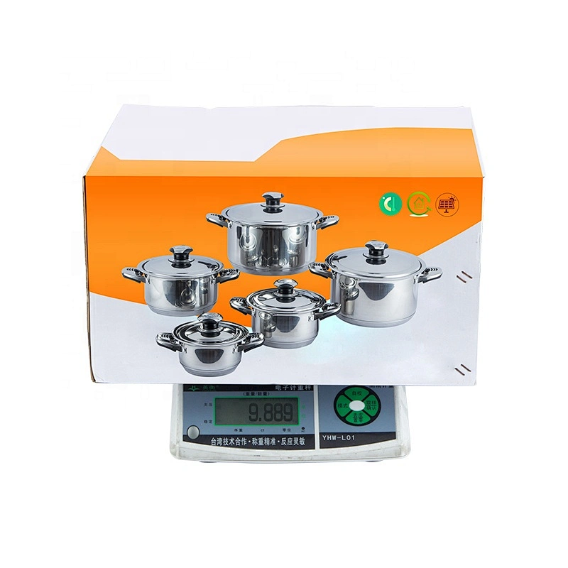 2020 Bakelite and stainless steel combined handle 3ply stainless steel cookware stock pot with ss201 lid