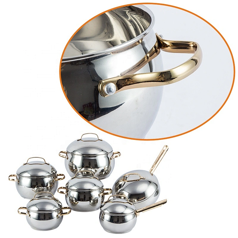12pcs apple shape casserole cookware stainless steel cookware set