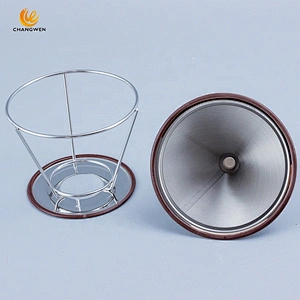 Hot Sale Reusable Cone Paperless Coffee Dripper Stainless Steel Portable Coffee Filter Maker
