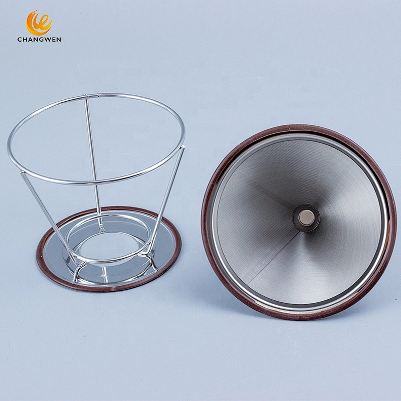 Hot Sale Reusable Cone Paperless Coffee Dripper Stainless Steel Portable Coffee Filter Maker