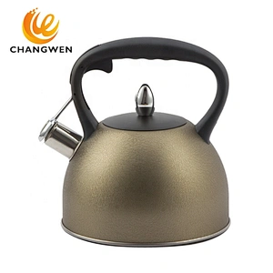 Water kettle induction stainless steel tea kettle whistle for stovetop with black bakelite handle