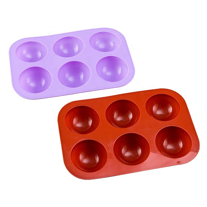 Nonstick Cake Baking Molds 6 Cavities Semi Sphere Silicone Mold Food Grade Silicone Cake Mold for baking