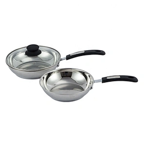 factory price 3pcs cookware sets stainless steel non stick fry pan set frying pan
