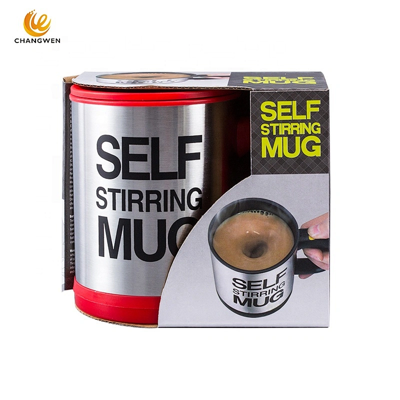 Office Home 14oz 400ml Double Wall Stainless Steel Lazy Self Stirring Mug Auto Mixing Coffee Cup