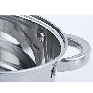 German style industrial the palm cooking pot stainless steel cookware kitchenware single sauce Pot with glass lid