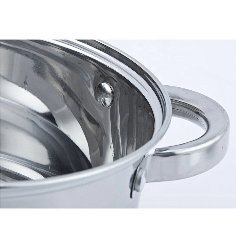 German style industrial the palm cooking pot stainless steel cookware kitchenware single sauce Pot with glass lid