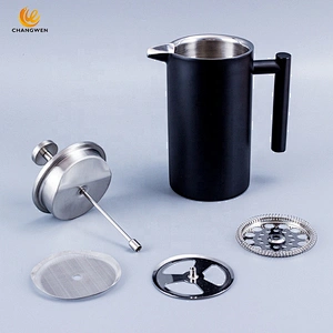 600ml/1000ml Insulated Double Wall Black Coffee Maker Stainless Steel French Coffee Press
