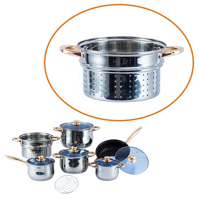 12 pcs Cooking pot kitchenware cookware sets stainless steel cookware