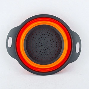 New Design Folding fruit vegetable Filter water Basket 100% Food Grade Silicone Basket for kitchen