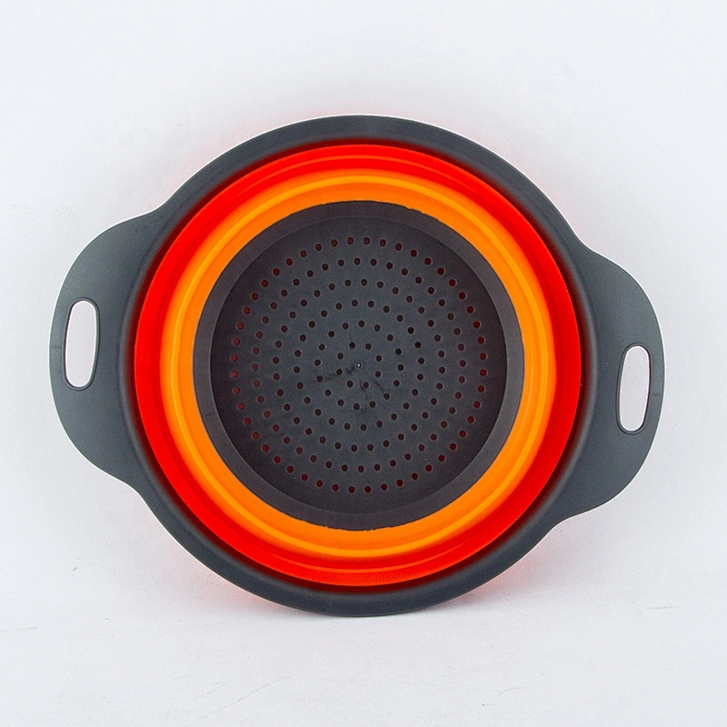 New Design Folding fruit vegetable Filter water Basket 100% Food Grade Silicone Basket for kitchen