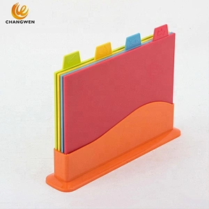 PP Colour Coded Index Chopping Board With Holder, Kitchen Cutting Board In Combination