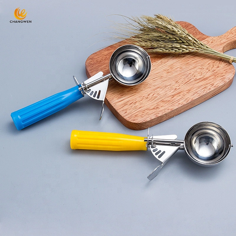 Multi-function food grade Stainless Steel ice cream scoop cookie scoop with colorful handle
