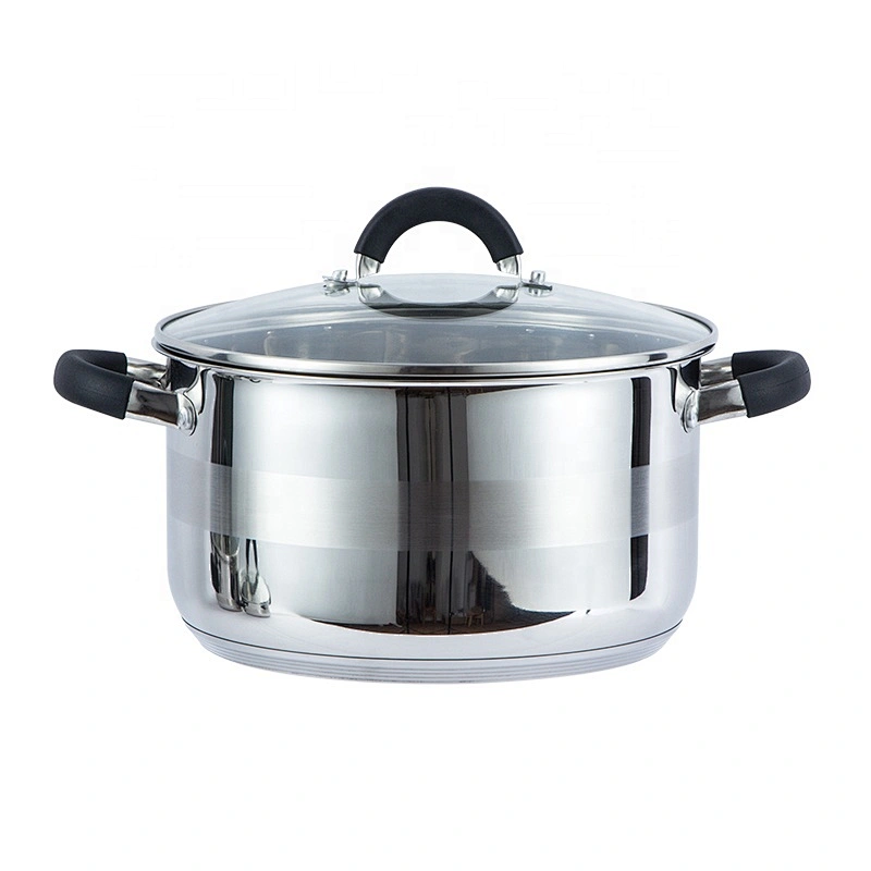 6PCS Kitchen cooking Stainless Steel Casserole Set with hollow handle covered silicone