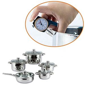 Hot sale high quality stainless steel 10 piece kitchen cookware set with glass lid