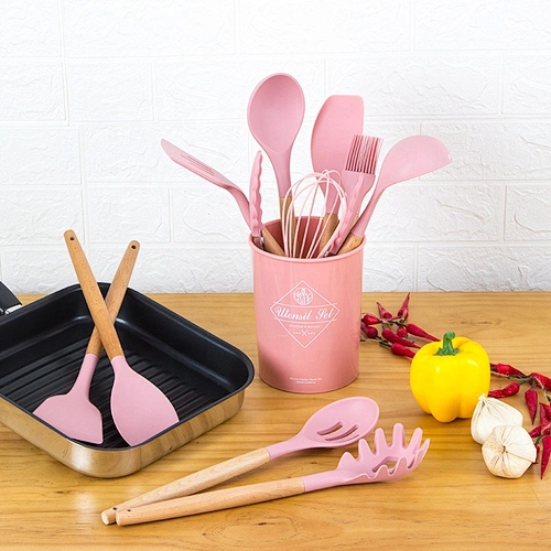 Best gadget kitchen cooking tools camping 11 pieces silicone handle kitchen utensil set