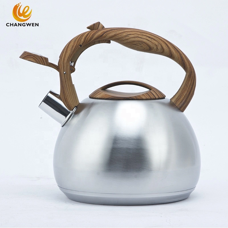 Solid color rubber paint kettle handle stainless steel whistling kettle