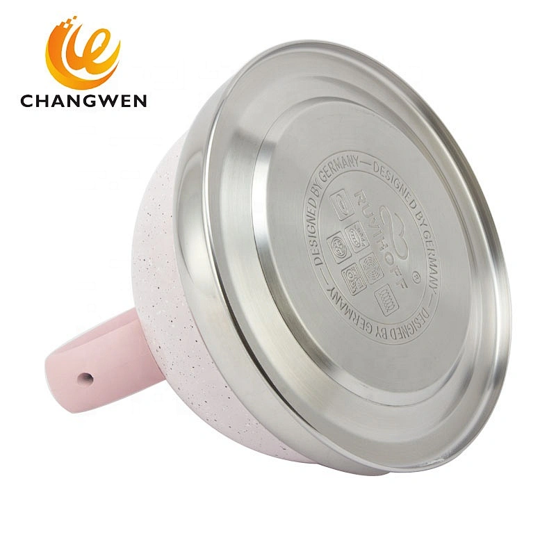 Pink teakettle stainless steel whistling tea kettle