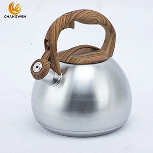 Solid color rubber paint kettle handle stainless steel whistling kettle