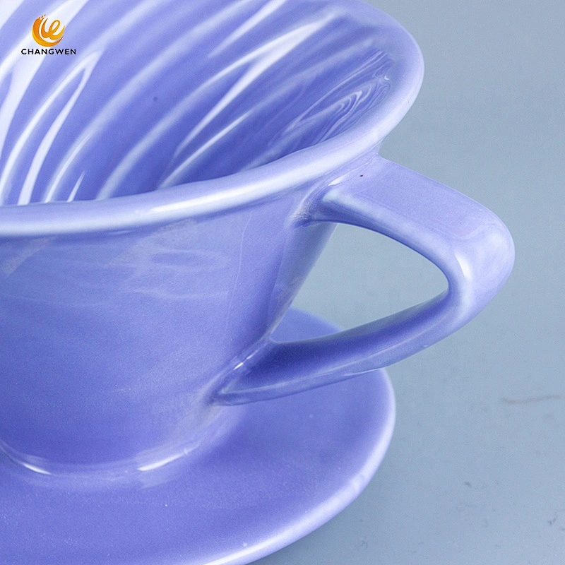 Wholesale color Ceramic  filter V shape pour over v60 coffee dripper with cup stand
