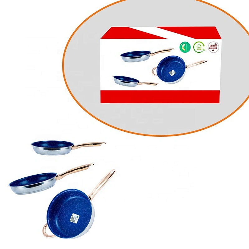 In stock 3pcs non-stick cookware pot set stainless steel fry pan sets