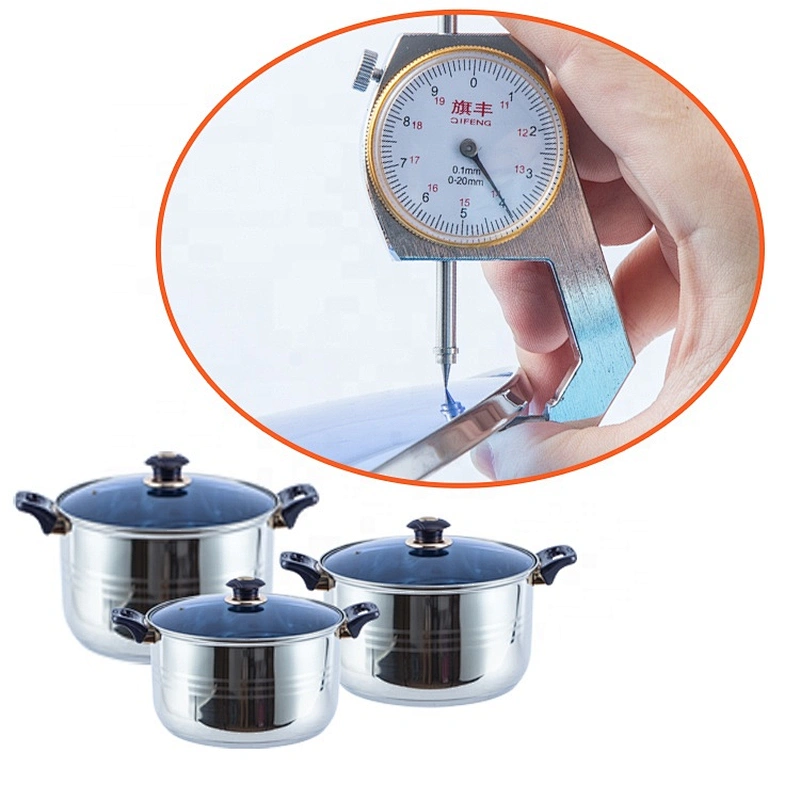 Kitchen accessories metal casserole cooking pots stainless steel 6pcs cookware set