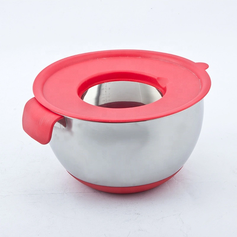 Multifunctional Stainless Steel deep mixing bowl salad Bowl with Plastic Handle