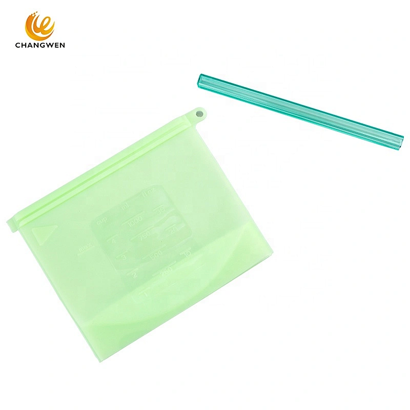 1000mL Food Grade Reusable Eco Food Storage Bulk Bags Plastic Containers Cooking Silicone Bag Sets