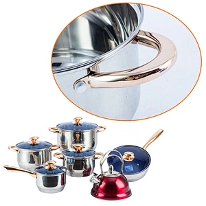 hot sell cookware 12 pcs non stick frypan blue marble cookware set stainless steel cook ware