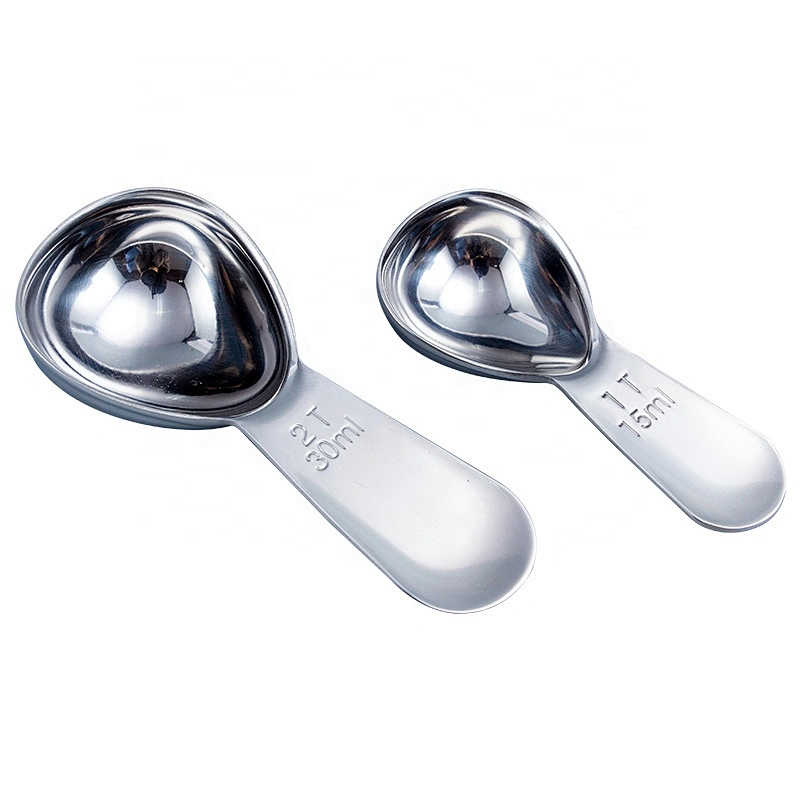 High Quality Exquisite 1&2 Tbsp 304 Stainless steel Honey Spoon Coffee Measuring Spoon