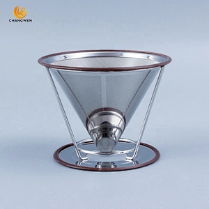 Hot Sale Reusable Cone Paperless Coffee Dripper Stainless Steel Portable Coffee Filter Maker