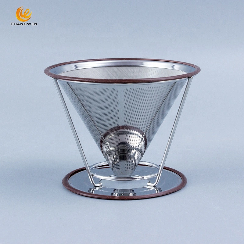 Hot Sale Reusable Cone Paperless Coffee Dripper Stainless Steel Portable Coffee Filter Maker