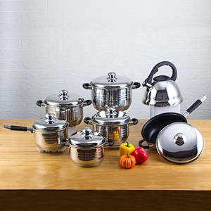 14pcs silicone cookware handles cooking pot and pan set cookware kit cookware sets with SS tea kettle for kitchen
