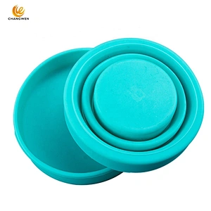 Portable OEM Eco Friendly Collapsible Travel Coffee Mug Silicone Foldable Coffee Mug Cup With Lid
