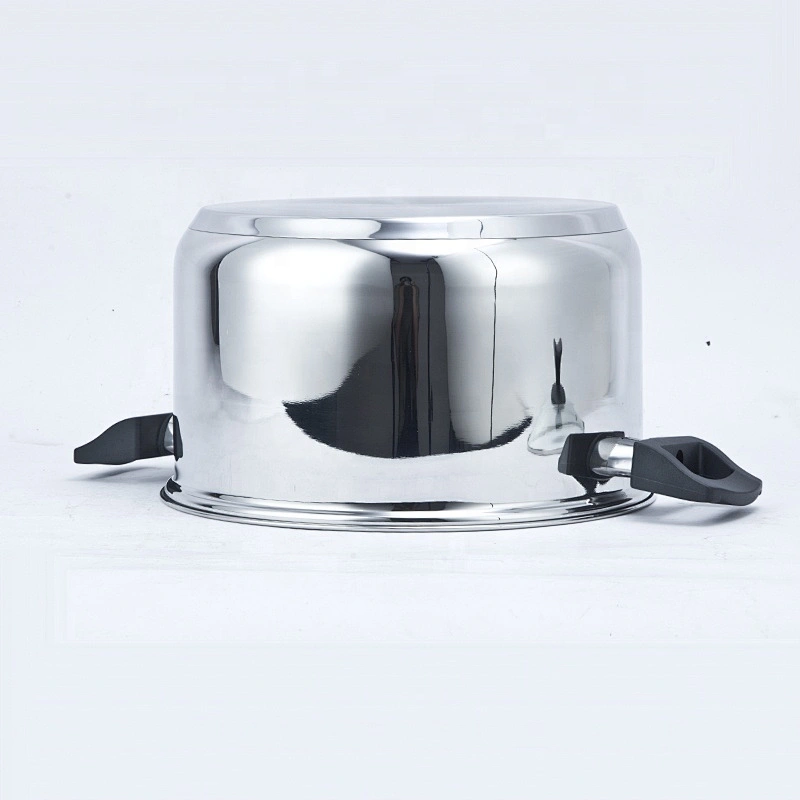 Kitchenware accessory 18cm casserole stainless steel soup pot with glass lid