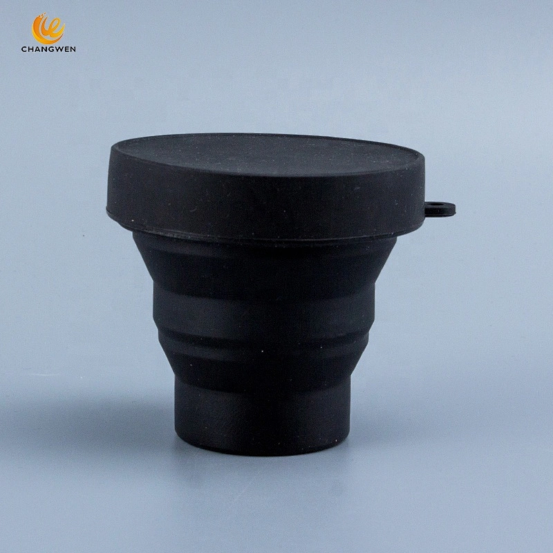 Portable OEM Eco Friendly Collapsible Travel Coffee Mug Silicone Foldable Coffee Mug Cup With Lid