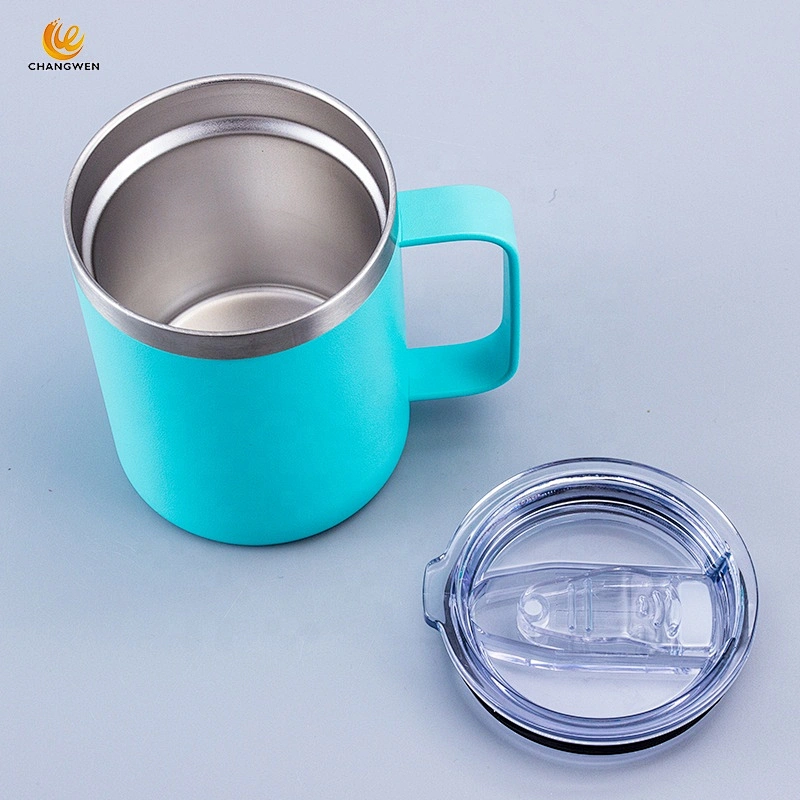 Office Home 14oz Drinking Cup Stainless Steel Insulated Coffee Tumbler Tea Mug with handle and Lid