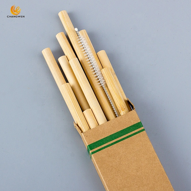 Wholesale custom Eco friendly material Reusable Natural Bamboo Drinking Straws
