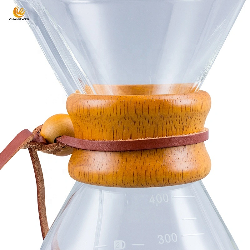 Eco Glass Hand Drip Coffee Maker 400ml heat resistant share glass coffee pot With Stainless Steel Filter
