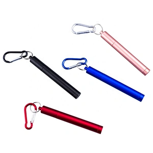 Hot sale Reusable Portable color straw Stainless Steel Foldable Telescopic Drinking Straws