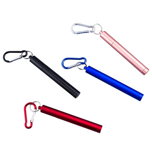 Hot sale Reusable Portable color straw Stainless Steel Foldable Telescopic Drinking Straws