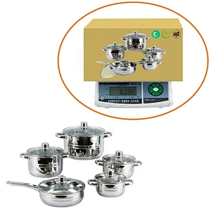 Hot sale high quality stainless steel 10 piece kitchen cookware set with glass lid