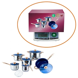 In stock 13pcs belly shape non-stick cookware pot set stainless steel cookware sets