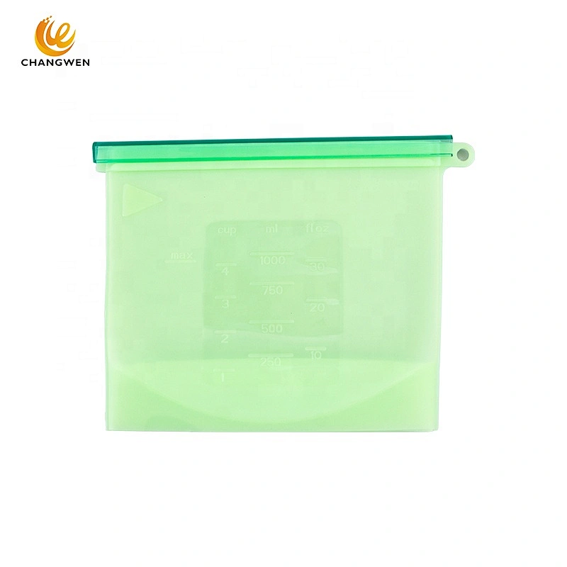 1000mL Food Grade Reusable Eco Food Storage Bulk Bags Plastic Containers Cooking Silicone Bag Sets