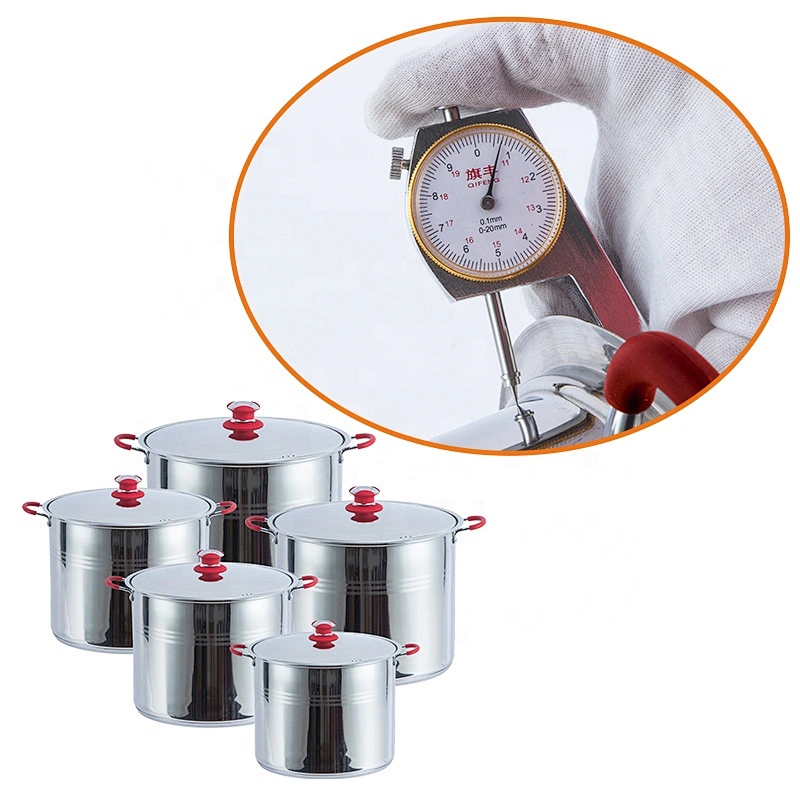 Kitchen appliances 10pcs stainless steel straight shape casserole set cookware & stock &cooking pot set