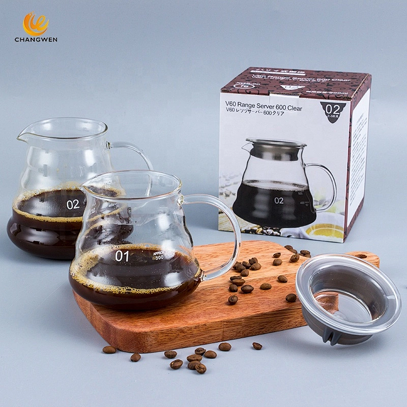 360ml/600ml/800ml Glass Cloud Pot Coffee Share Pot Pour Over Coffee Pot for Family Use